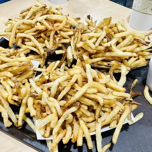 a tray of french fries