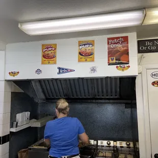 Hard at work in those fries