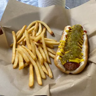 Jumbo dog and fries