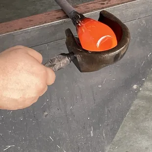 Making the glass pumpkin