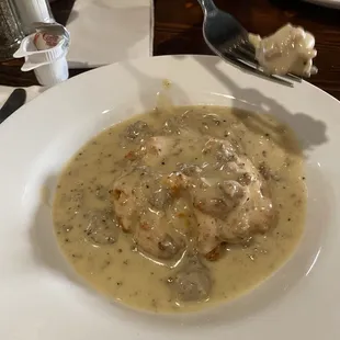 Half order of biscuits with comfort gravy