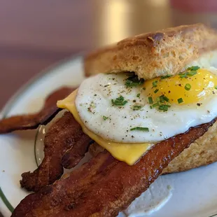 Breakfast Biscuit Plate with Bacon