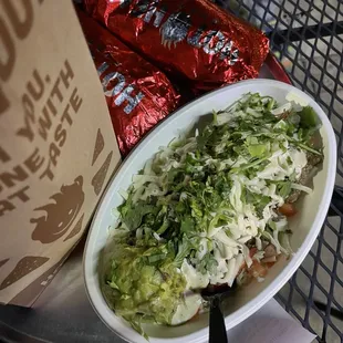 Steak Power bowl with added jalapeño ranch