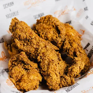 a basket of fried chicken