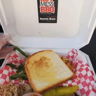 a hot mess bbq sandwich
