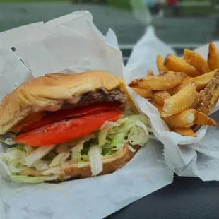 Single with cheese and small fries. So good.