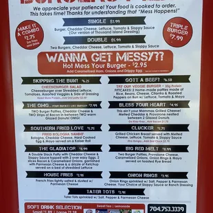 sushi and sashimi, menu