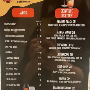 menu