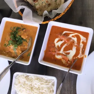 Butter chicken garlic naan chicken curry