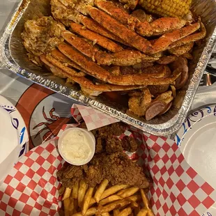 A combo, B combo, and fried oysters