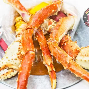 a plate of crab legs