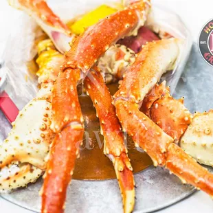 a plate of crab legs