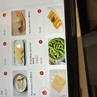 Menu items