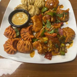 Vegetable Manchurian Mo Mo - hot and excellent!