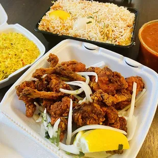 Chicken lollipop &amp; mutton biryani