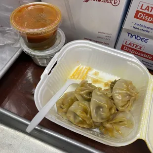 Chicken momo  They don't have BUFF MOMO I want , take a while to get my orrder ( 20mins) the chef need to speed up or hire more chef pls,