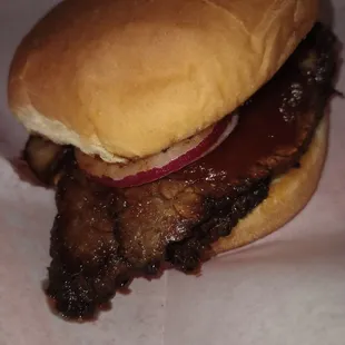 Beef brisket sandwich