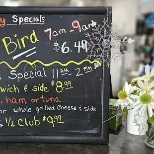 a menu for a restaurant