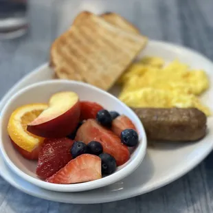 Kids' Eggs and Toast with fruit