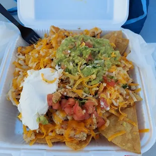 Nachos Supreme chicken.  Not impressed. Looks nothing like the picture and so spicy without salsa.