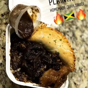 Beef Empanada &amp; Caribbean Style Oxtails over Rice smothered in the Oxtail Gravy!
