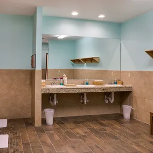 Spacious changing areas with storage for your belongings.