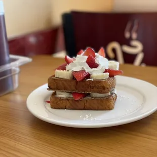 Stuffed Cream Cheese , Strawberry &amp; Banana French toast