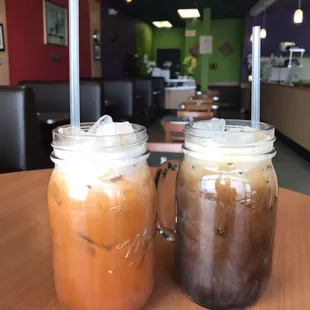 Thai ice tea and Thai ice coffee
