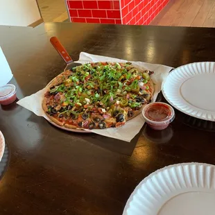 There's a vegetarian pizza!