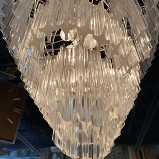Chandelier over our booth!
