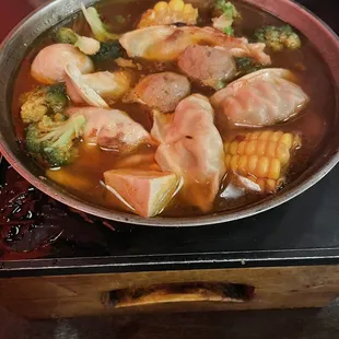 One of the hot pot entrees we ordered.