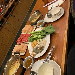 a variety of food on a table