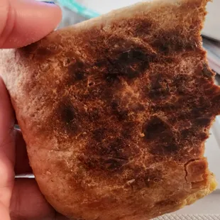 Underside of chicken patty was BURNT. Chicken patty was very dry.