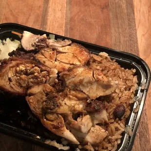 Jerk chicken lunch special.