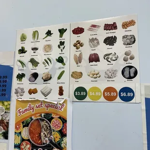 Sides options and plate prices