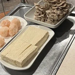 Oyster , fried tofu , shrimp ball