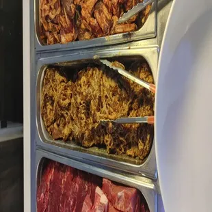 a variety of meats