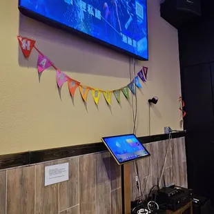 Karaoke room fits up to 12 people