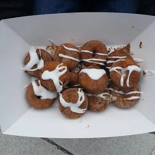 A dozen cinnamon sugar donuts