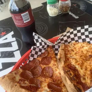 $7.49 special. 2 slices and a drink.