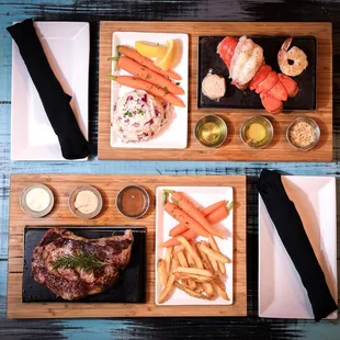 A perfect Combo - Ribeye, Lobster, Shrimp and Scallop
