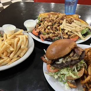 Burger, Santa Fe salad
