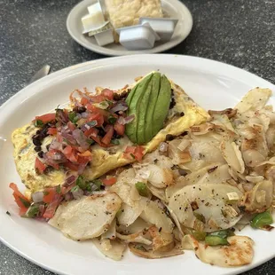 Omelette w/ Churizo and American fries