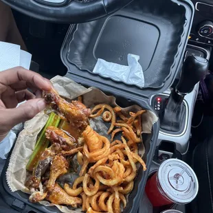8  wing ding with curly fries
