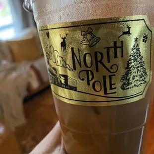 Iced americano with oat milk and half vanilla half lavender