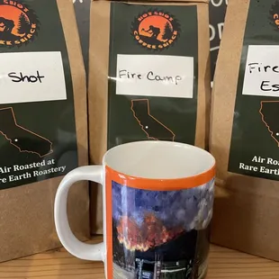 Our signature, blend coffee and merchandise