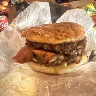 Double meat basket Bacon jalapeños