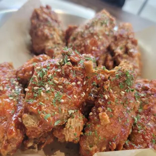 Sweet chili and Korean Junkie flavor wings