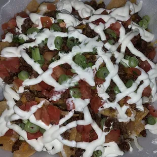 Carne Asada Nachos. Huge plate, could feed two people!