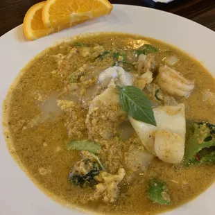 The famous Chili Thai Volcano is a seafood combo dish. Delicious!